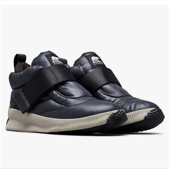 Sorel Out N About Sneak Puffy Strap Boots in Navy Blue Size 7 - Picture 3 of 13